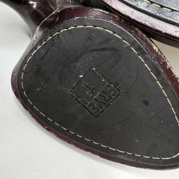 🤎 Frye 9.5 Valerie Piping Ankle Heel Bootie Butter Soft Leather Brown Neutral - Picture 11 of 12